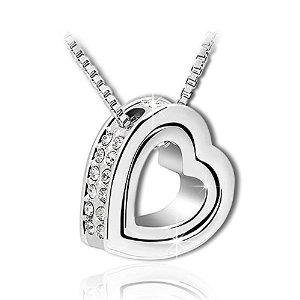 Marenja Gifts for Her-Eternal Love Double Hearts Pendant Necklace for Women